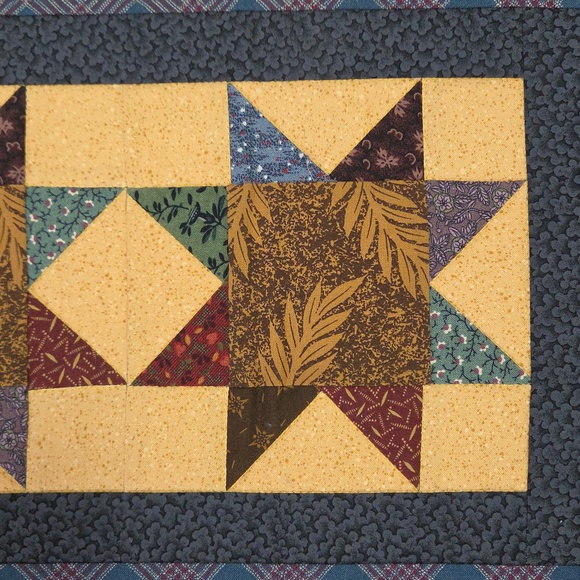 Patchwork Star Table Runner Multi Pattern Reversible - Picture 3 of 6